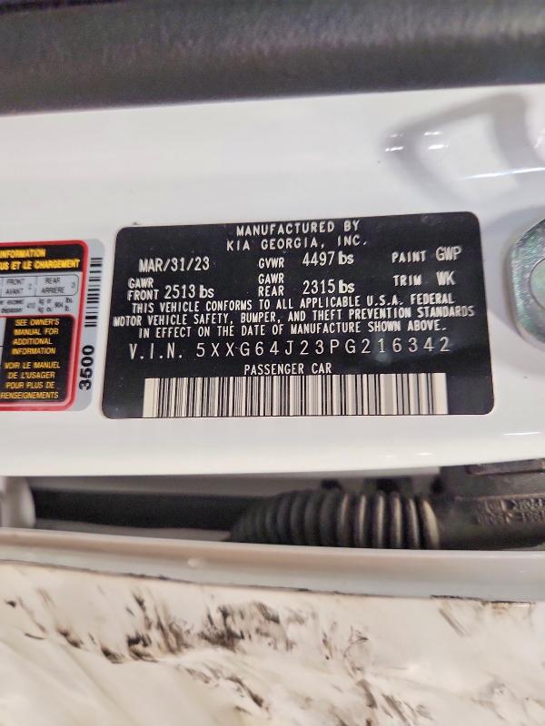 2023 Kia K5 მანქანა იყიდება აუქციონზე, vin: 5XXG64J23PG216342, აუქციონის ნომერი: 57668586