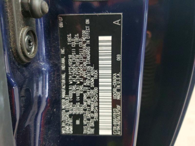Продаж на аукціоні авто 2007 Toyota Tundra, vin: 5TBBT54187S457090, номер лоту: 56515216