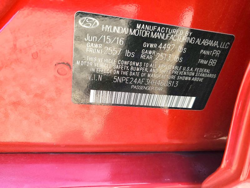 Продажа на аукционе авто 2017 Hyundai Sonata, vin: 5NPE24AF3HH460813, номер лота: 55850936