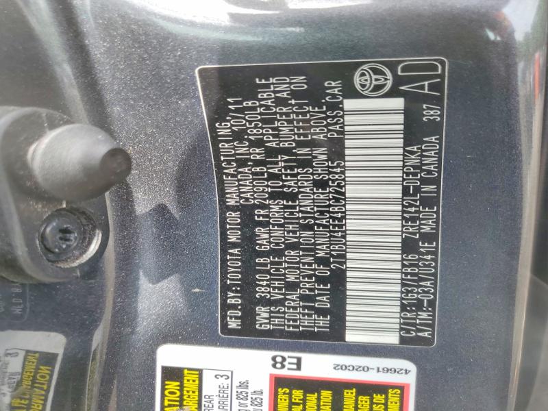 Aukcja sprzedaży 2011 Toyota Corolla, vin: 2T1BU4EE4BC725845, numer aukcji: 58320616