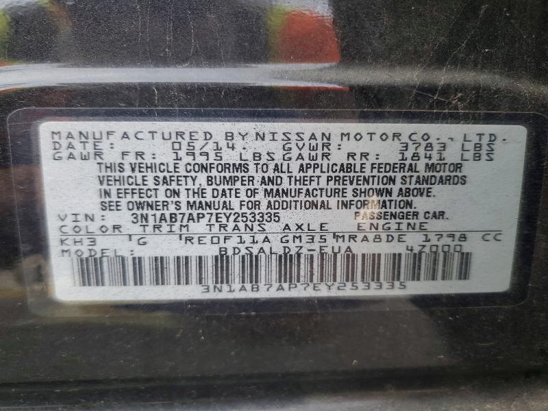 Aukcja sprzedaży 2014 Nissan Sentra, vin: 3N1AB7AP7EY253335, numer aukcji: 56158886