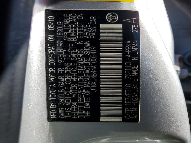 Продажа на аукционе авто 2010 Scion Xd, vin: JTKKU4B44A1005419, номер лота: 57214646