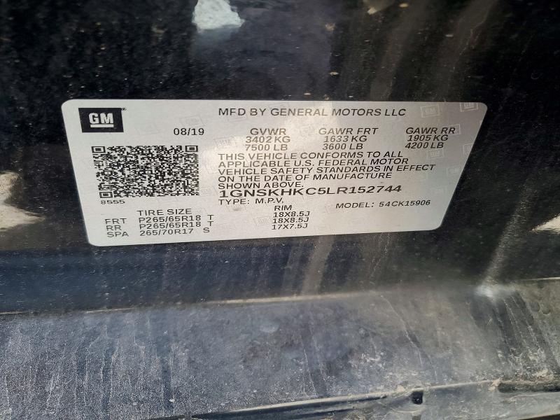 Aukcja sprzedaży 2020 Chevrolet Suburban, vin: 1GNSKHKC5LR152744, numer aukcji: 58869586