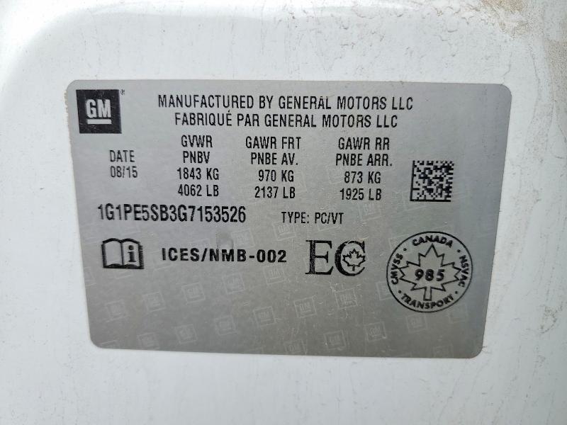 Продаж на аукціоні авто 2016 Chevrolet Cruze Limited, vin: 1G1PE5SB3G7153526, номер лоту: 58204076