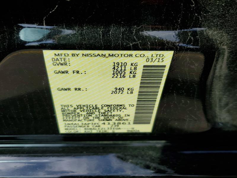 2015 Nissan Altima მანქანა იყიდება აუქციონზე, vin: 1N4AL3AP3FC413861, აუქციონის ნომერი: 57046006