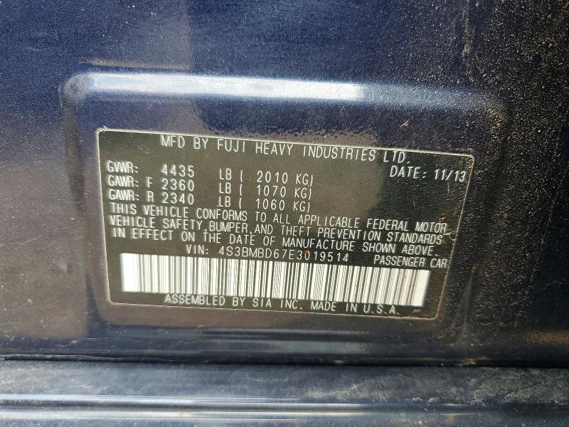 Aukcja sprzedaży 2014 Subaru Legacy, vin: 4S3BMBD67E3019514, numer aukcji: 55892786