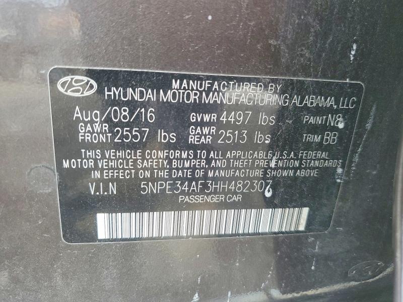 Продажа на аукционе авто 2017 Hyundai Sonata, vin: 5NPE34AF3HH482307, номер лота: 56228226