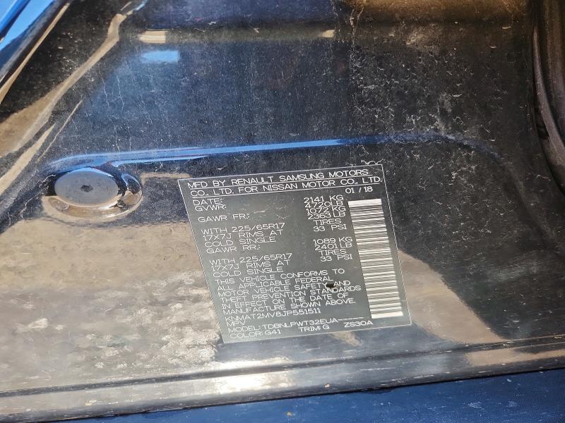57167826 :رقم المزاد ، KNMAT2MV8JP551511 vin ، 2018 Nissan Rogue مزاد بيع
