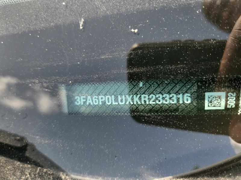 Aukcja sprzedaży 2019 Ford Fusion, vin: 3FA6P0LUXKR233316, numer aukcji: 58800376