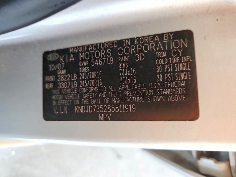 57256546 :رقم المزاد ، KNDJD735285811919 vin ، 2008 Kia Sorento مزاد بيع