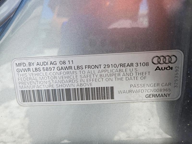 Продаж на аукціоні авто 2012 Audi A8, vin: WAURVAFD7CN008965, номер лоту: 55776916