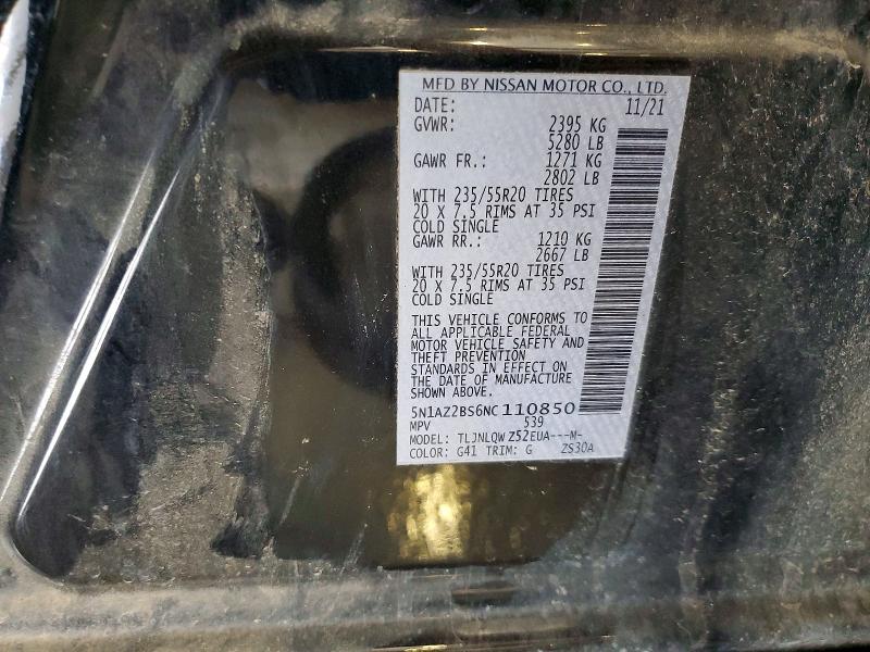 Продажа на аукционе авто 2022 Nissan Murano, vin: 5N1AZ2BS6NC110850, номер лота: 55532436