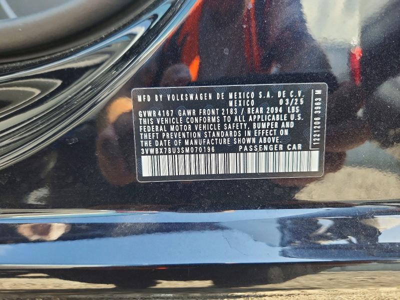 59196246 :رقم المزاد ، 3VWBX7BU3SM070196 vin ، 2025 Volkswagen Jetta مزاد بيع