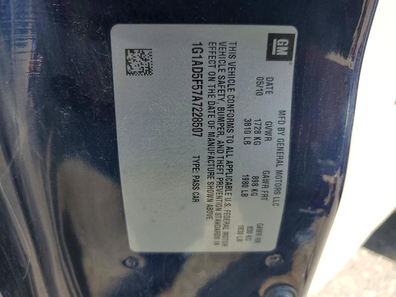 Продаж на аукціоні авто 2010 Chevrolet Cobalt, vin: 1G1AD5F57A7228507, номер лоту: 57142266