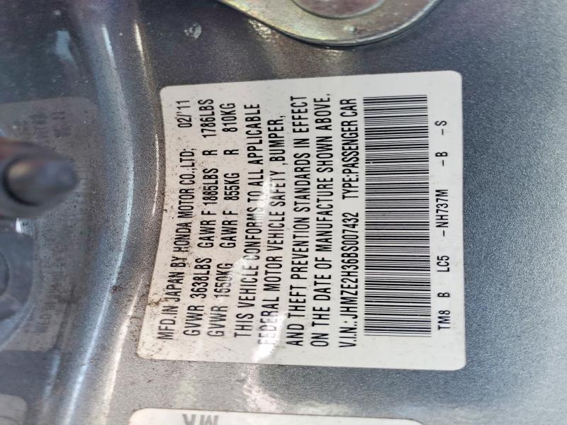 Продажа на аукционе авто 2011 Honda Insight, vin: JHMZE2H36BS007432, номер лота: 58651796