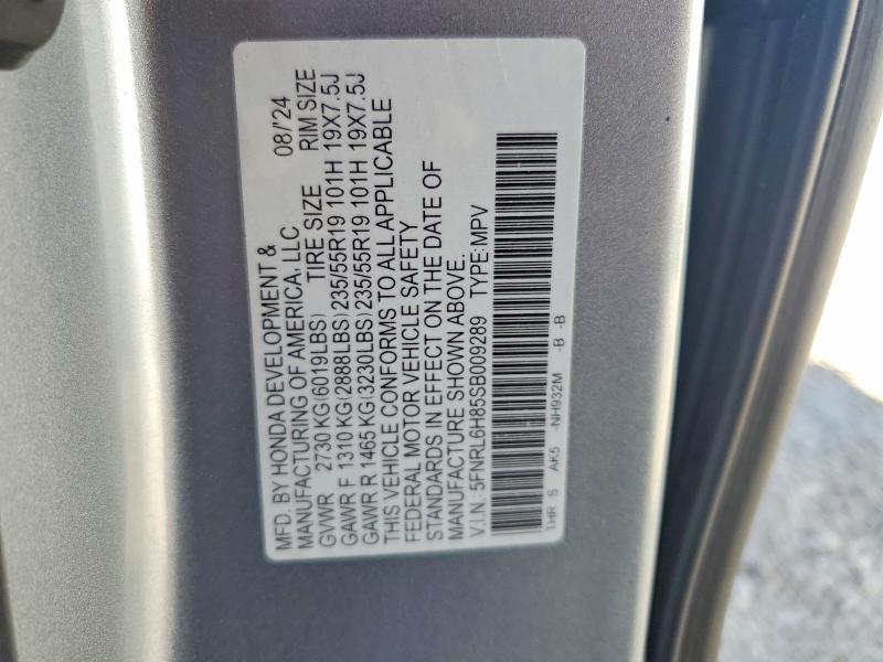Aukcja sprzedaży 2025 Honda Odyssey, vin: 5FNRL6H85SB009289, numer aukcji: 55328846