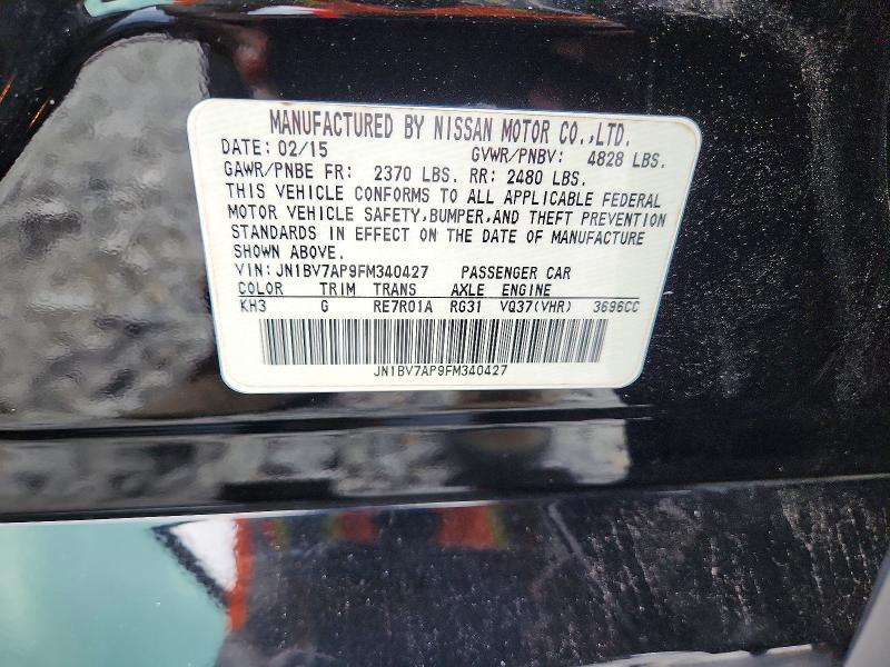 Продаж на аукціоні авто 2015 Infiniti Q50, vin: JN1BV7AP9FM340427, номер лоту: 55901856