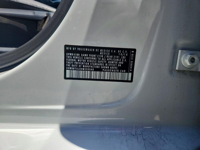 Aukcja sprzedaży 2017 Volkswagen Jetta, vin: 3VWDB7AJXHM255546, numer aukcji: 57445386