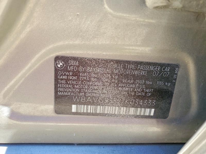 Продажа на аукционе авто 2007 Bmw 328, vin: WBAVC93527K034333, номер лота: 58067786