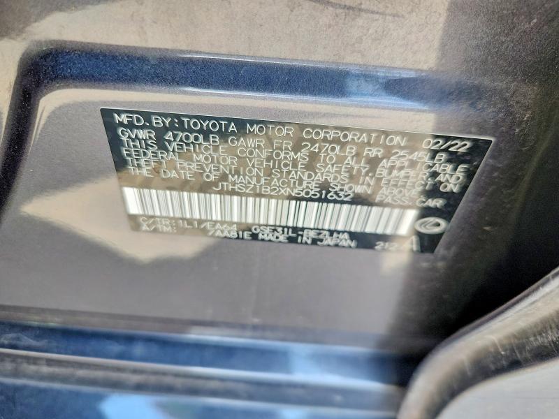 Продажа на аукционе авто 2022 Lexus Is, vin: JTHSZ1B2XN5051632, номер лота: 55732836
