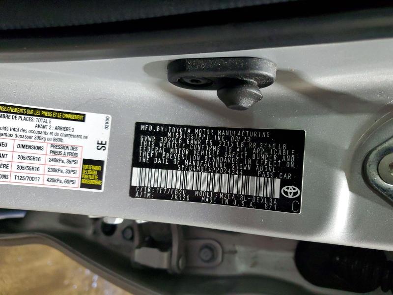 Aukcja sprzedaży 2023 Toyota Corolla, vin: 5YFB4MDE4PP024344, numer aukcji: 55599646