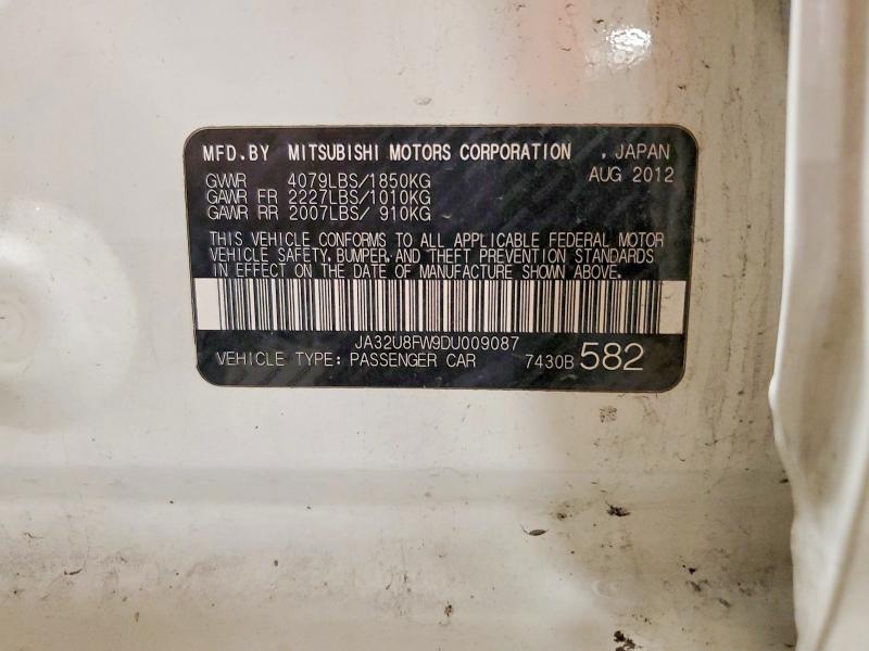 57128066 :رقم المزاد ، JA32U8FW9DU009087 vin ، 2013 Mitsubishi Lancer مزاد بيع