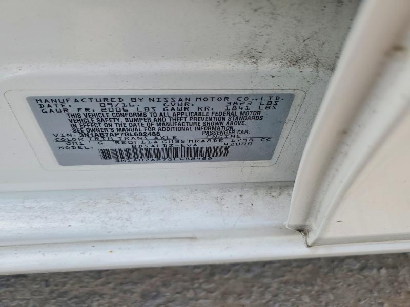 Продажа на аукционе авто 2016 Nissan Sentra, vin: 3N1AB7AP7GL682488, номер лота: 56406516