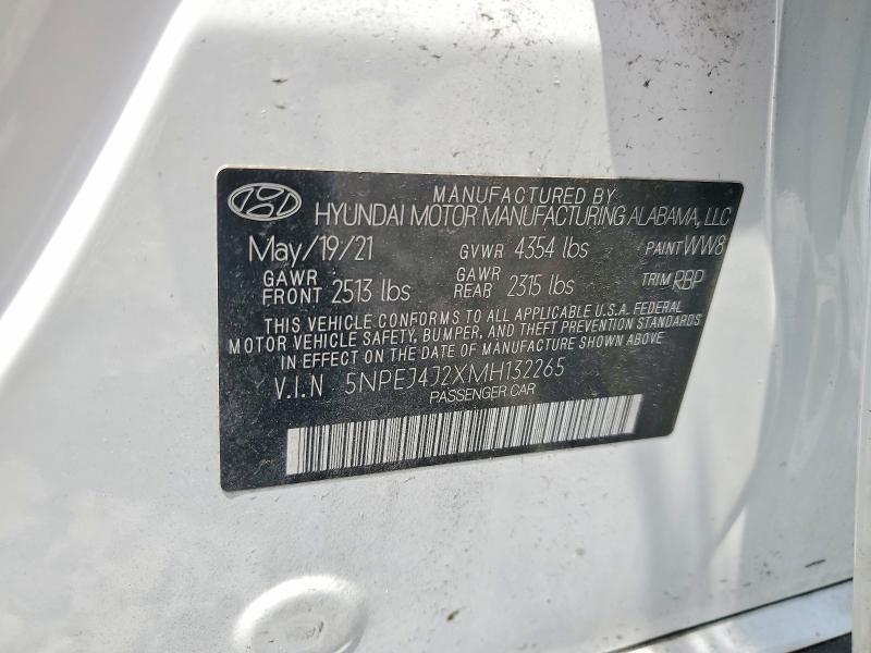 Aukcja sprzedaży 2021 Hyundai Sonata, vin: 5NPEJ4J2XMH132265, numer aukcji: 58197726