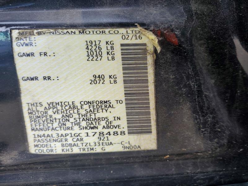Aukcja sprzedaży 2016 Nissan Altima, vin: 1N4AL3AP1GC178488, numer aukcji: 56330926