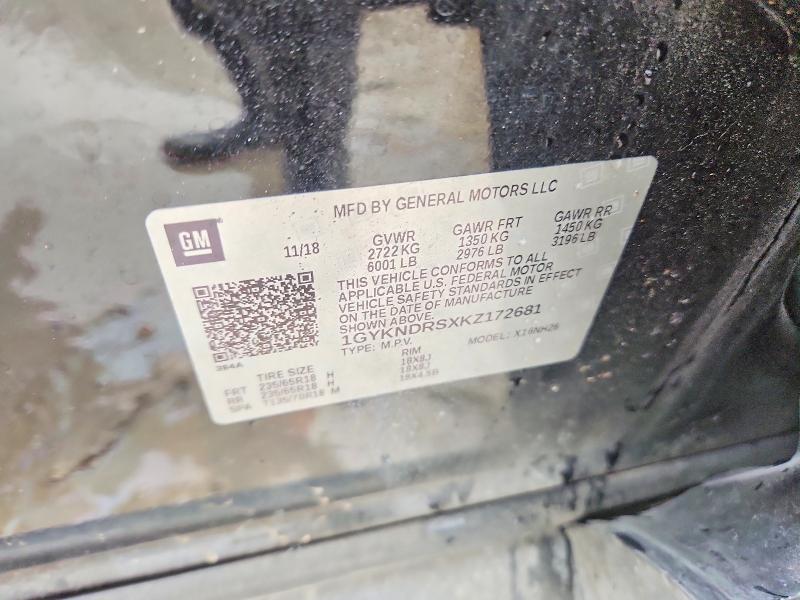 Aukcja sprzedaży 2019 Cadillac Xt5, vin: 1GYKNDRSXKZ172681, numer aukcji: 57413376