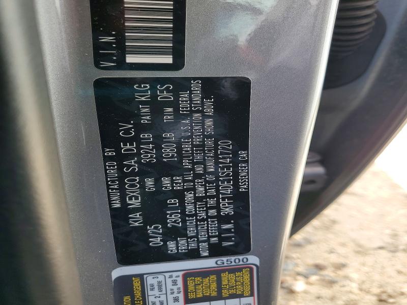 Aukcja sprzedaży 2025 Kia K4, vin: 3KPFT4DE1SE141720, numer aukcji: 59139296
