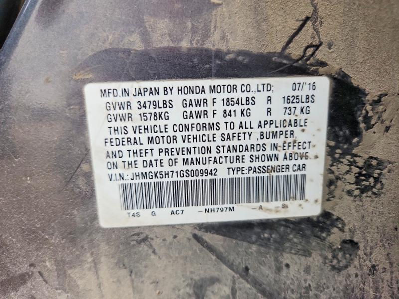 Aukcja sprzedaży 2016 Honda Fit, vin: JHMGK5H71GS009942, numer aukcji: 56057596