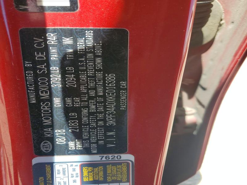 Продаж на аукціоні авто 2019 Kia Forte, vin: 3KPF34ADXKE016386, номер лоту: 58849116