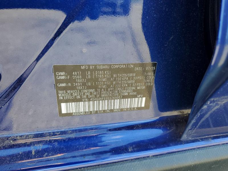 2025 Subaru Crosstrek მანქანა იყიდება აუქციონზე, vin: 4S4GUHF60S3769057, აუქციონის ნომერი: 56474436