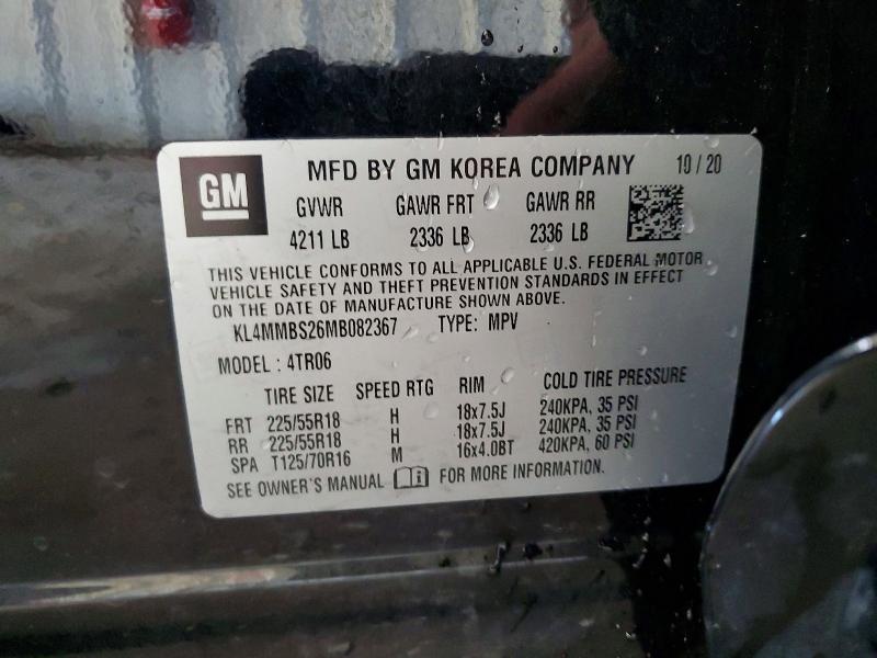 2021 Buick Encore Gx მანქანა იყიდება აუქციონზე, vin: KL4MMBS26MB082367, აუქციონის ნომერი: 57530226