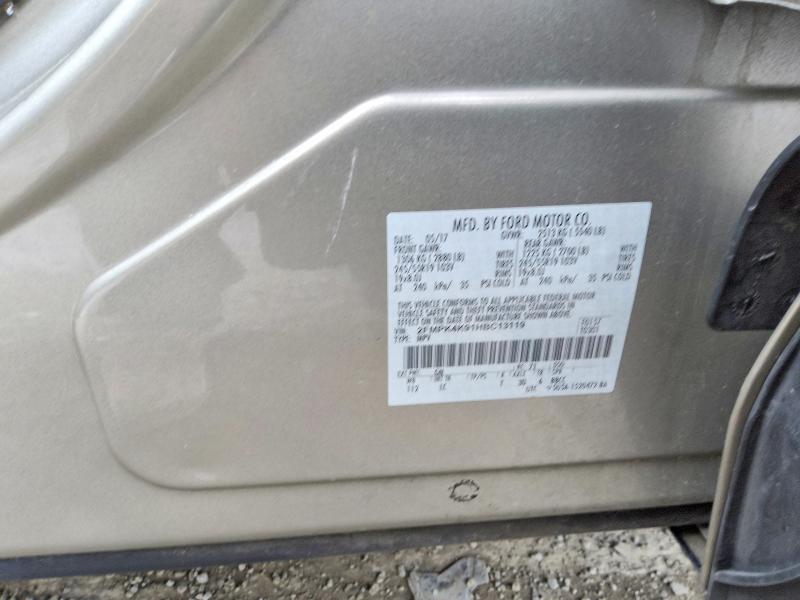 56602786 :رقم المزاد ، 2FMPK4K91HBC13119 vin ، 2017 Ford Edge مزاد بيع