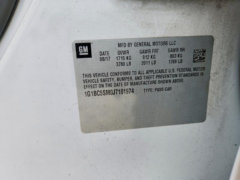 Продаж на аукціоні авто 2018 Chevrolet Cruze, vin: 1G1BC5SM0J7101974, номер лоту: 56807846