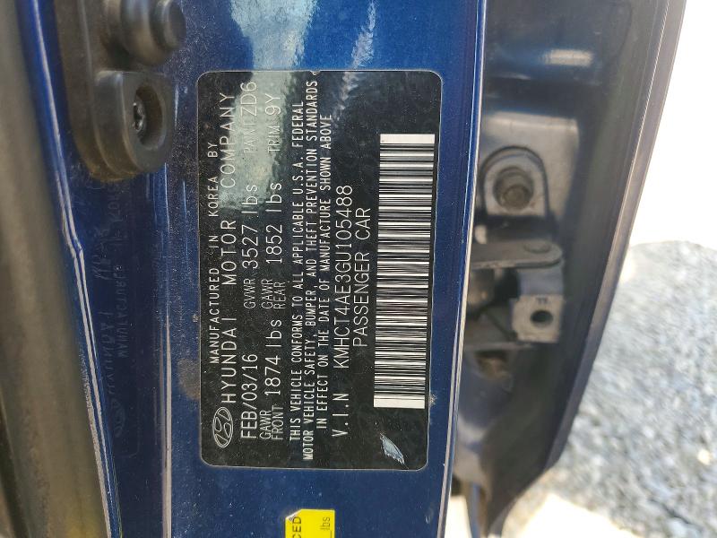 Продаж на аукціоні авто 2016 Hyundai Accent, vin: KMHCT4AE3GU105488, номер лоту: 57550896