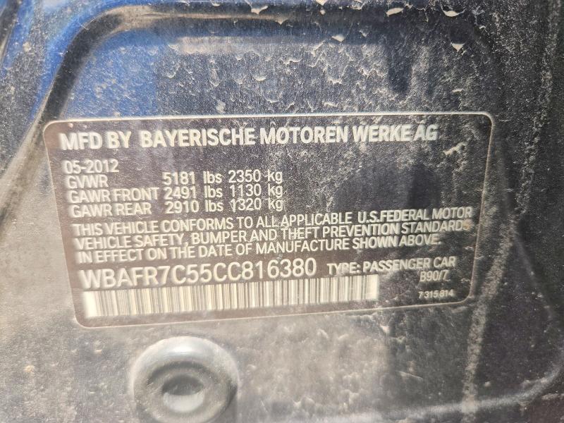 Aukcja sprzedaży 2012 Bmw 535, vin: WBAFR7C55CC816380, numer aukcji: 58489216