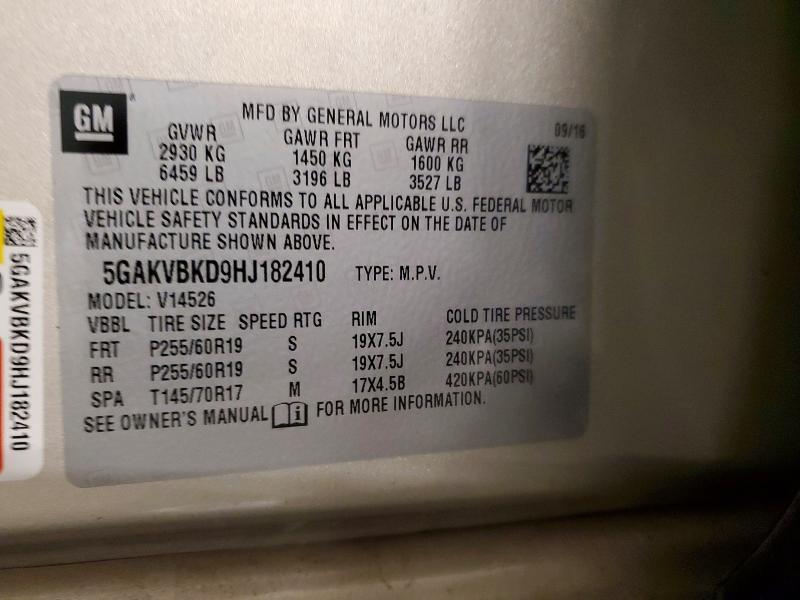 Продаж на аукціоні авто 2017 Buick Enclave, vin: 5GAKVBKD9HJ182410, номер лоту: 57895986
