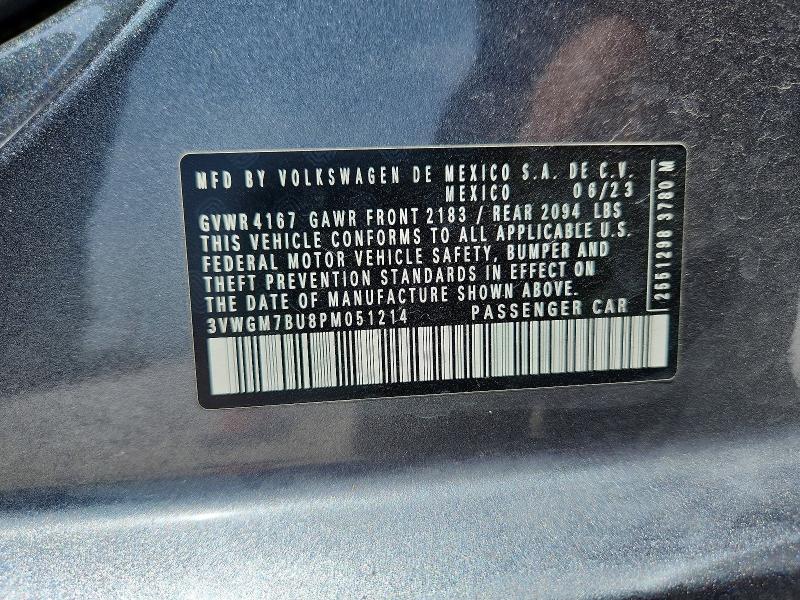 Aukcja sprzedaży 2023 Volkswagen Jetta, vin: 3VWGM7BU8PM051214, numer aukcji: 58930376