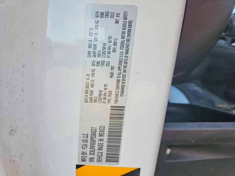 Продажа на аукционе авто 2023 Ram Promaster 2500, vin: 3C6LRVVG6PE584337, номер лота: 55122756