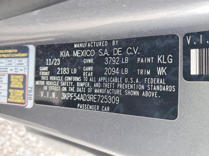 Aukcja sprzedaży 2024 Kia Forte, vin: 3KPF54AD3RE725309, numer aukcji: 55758206
