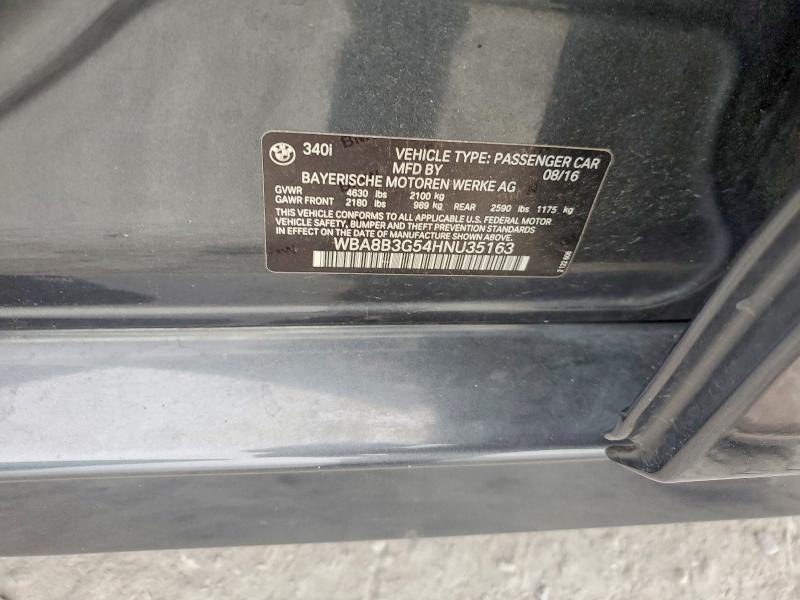 56697556 :رقم المزاد ، WBA8B3G54HNU35163 vin ، 2017 Bmw 340 مزاد بيع