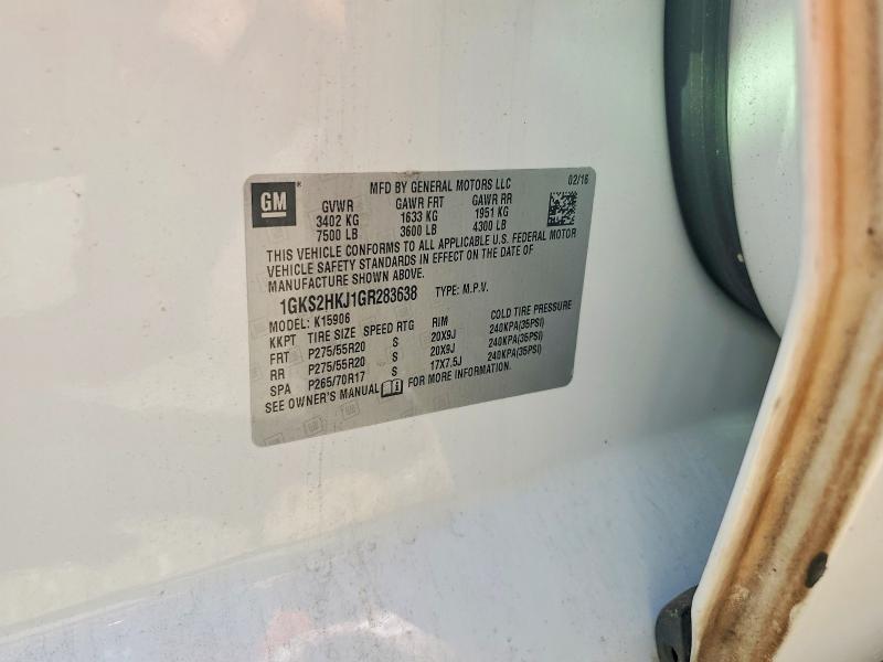 Aukcja sprzedaży 2016 Gmc Yukon Xl, vin: 1GKS2HKJ1GR283638, numer aukcji: 55900676