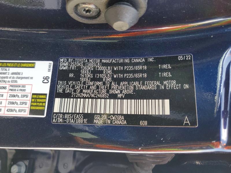 Продажа на аукционе авто 2022 Lexus Rx, vin: 2T2HZMAA7NC246852, номер лота: 58406686