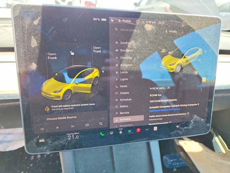 57109686 :رقم المزاد ، 5YJ3E1EA8NF206679 vin ، 2022 Tesla Model 3 مزاد بيع