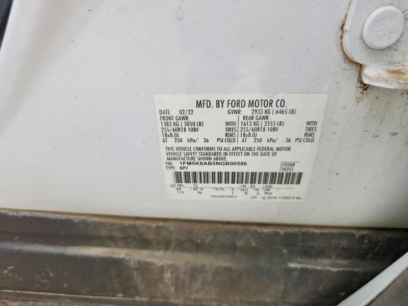 Продажа на аукционе авто 2022 Ford Explorer, vin: 1FM5K8AB5NGB00586, номер лота: 53213486