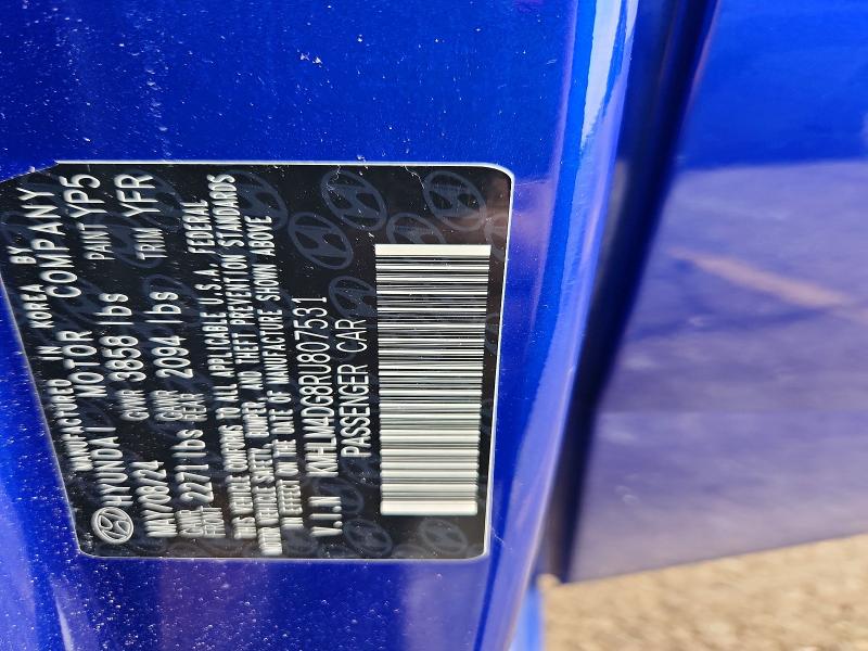 57944766 :رقم المزاد ، KMHLM4DG8RU807531 vin ، 2024 Hyundai Elantra مزاد بيع