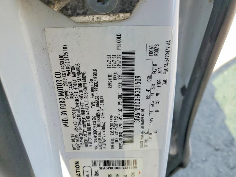 2014 Ford Fusion მანქანა იყიდება აუქციონზე, vin: 3FA6P0HD0ER331509, აუქციონის ნომერი: 58742106